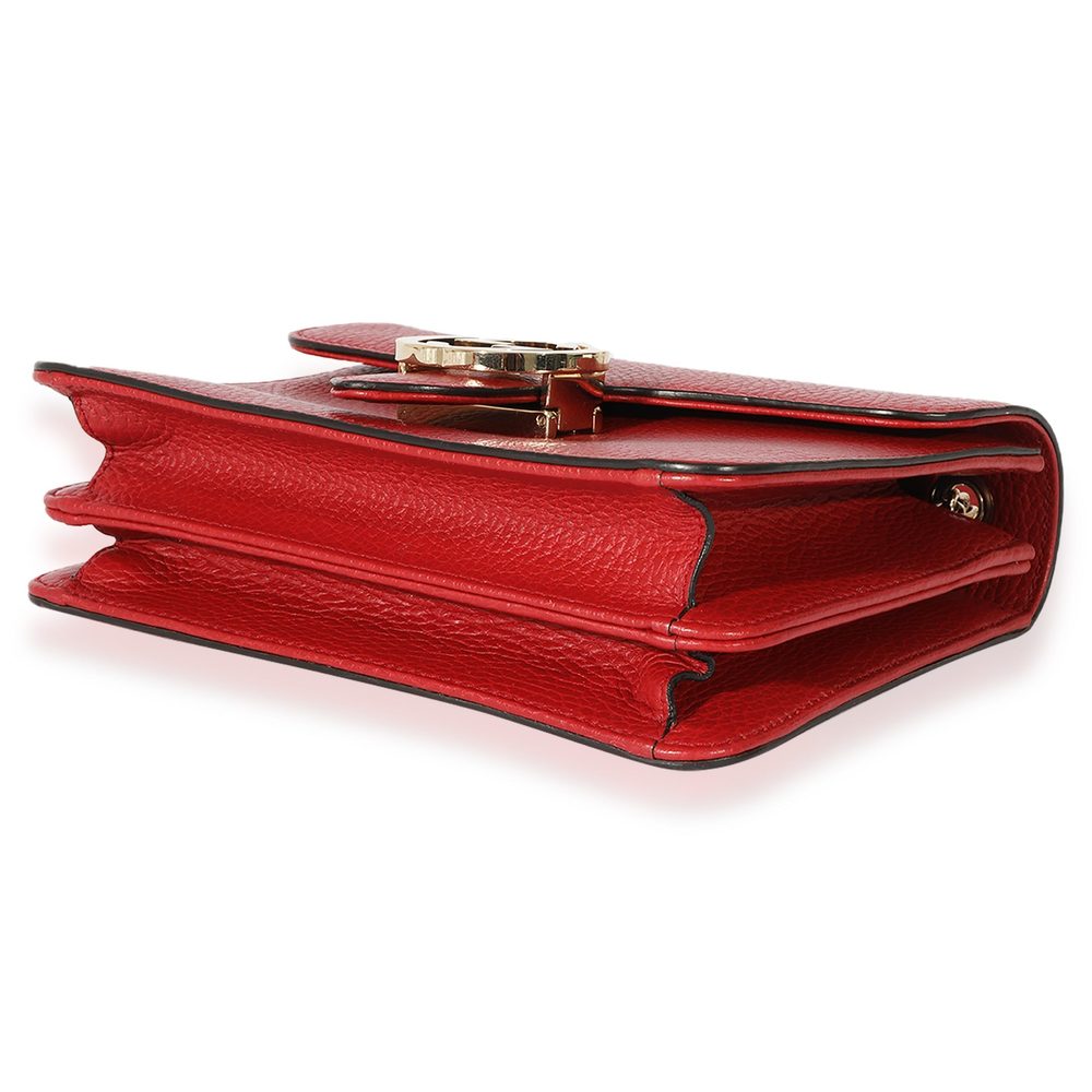 Gucci Red Leather Small Dollar Interlocking Chain… - image 7